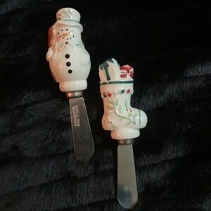 SNOWMAN AND STOCKING HOLIDAY CHEESE SPREADERS